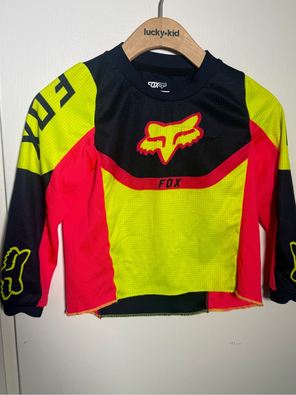 Fox Racing Kids Long Sleeve Jersey - Neon Yellow & Pink Size KS-Small (5/6)